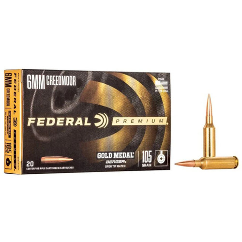 Federal Premium 6mm Creedmoor 105gr Gold Medal Berger Hybrid GM6CRDBH1