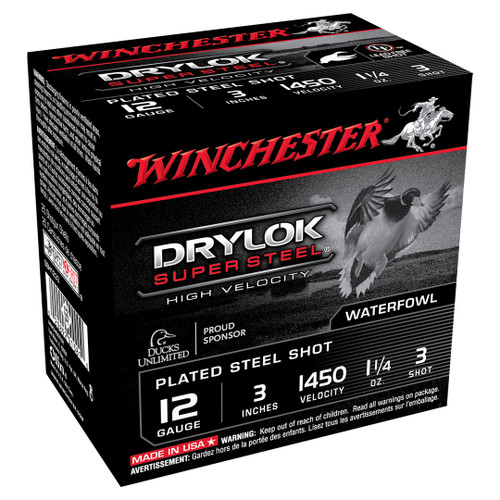 Winchester Drylok Super Steel HV 12ga 3" 1 1/4oz #3 Shot SSH