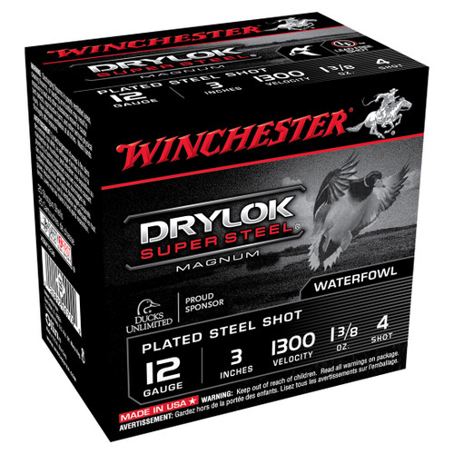 Winchester Drylok Super Steel Magnum 12ga 3" 1 3/8oz #4 Shot57835