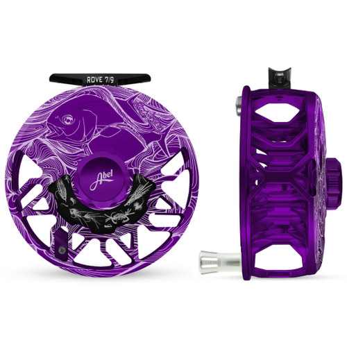 Rove 7/9 Satin Purple Reel Larko Permit Engraving with Black