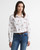 Model wearing a Barbour Women's Brambles Shirt with Multi-dog Print