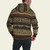 Model wearing a Howler Bros Tajima Hoodie in Canyon Codes: Capers, rear view