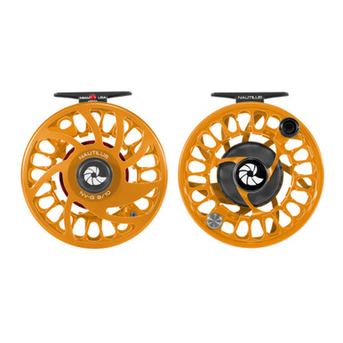 Custom Nautilus NV-G 9/10 Orange/Silver Fly Reel - Trouts Fly Fishing