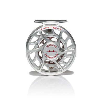 Hatch Iconic 5 Plus Clear/Red Mid Arbor Reel53725 - Gordy & Sons