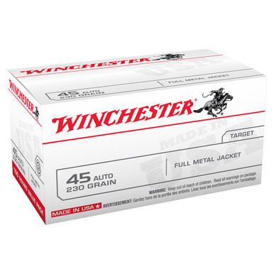 Winchester .45 ACP 230gr FMJ Brass – 100rd