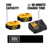 DeWalt 20V Max 5Ah Battery (2 pack) With Charger