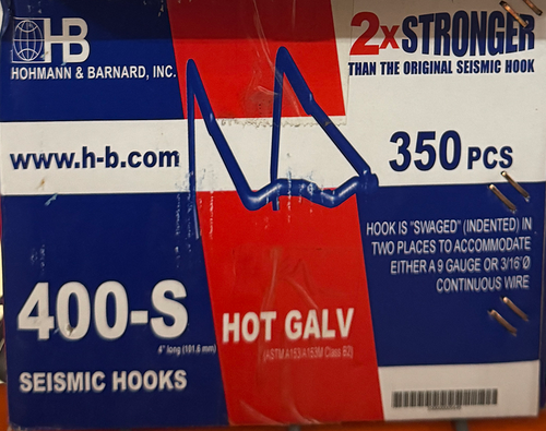 H&B 2X-SH Compressed Leg Seismic Hook - 350 per bx