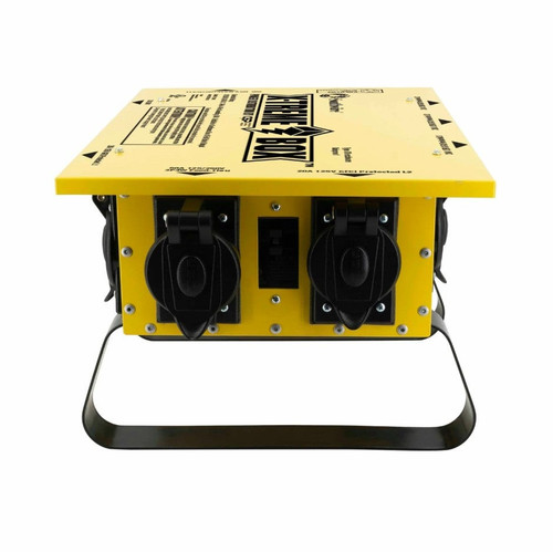 50A 125/250V Temporary Power Distribution Box – X-Treme Box with 6 Outlets, U-Ground & Straight Blade, LED Base