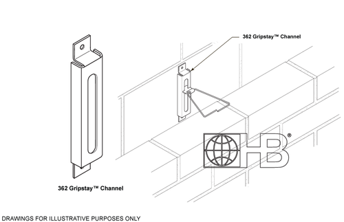 H&B 362 Surface Mounted Gripstay Channel Slot - Box of 100pcs