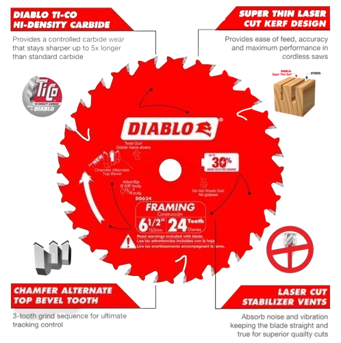 Diablo 24-Teeth Framing Saw Blade for Wood