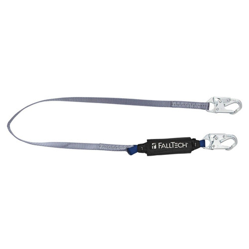 FallTech 8256 6' ViewPack Energy Absorbing Lanyard with Single-leg and Steel Snap Hooks