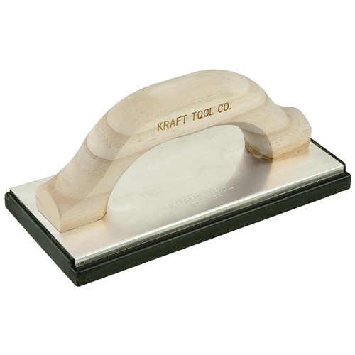 Kraft 10" X 4" Molded Black Rubber Float with Wood Handle