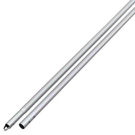 Kraft 6' Silver Anodized Aluminum Swaged Button Handle - 1-3/4" Diameter