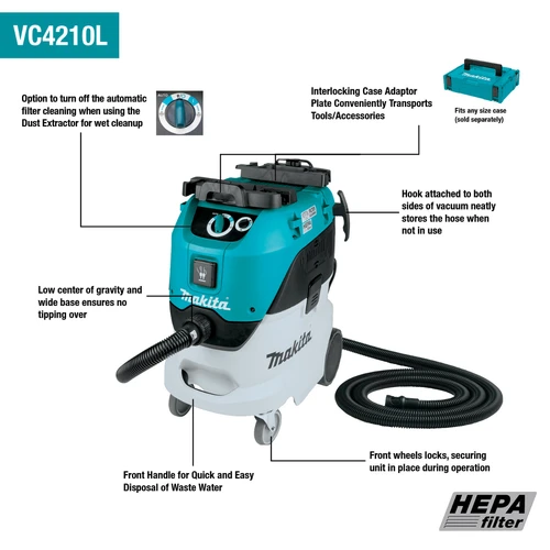 Makita 11 Gallon Wet/Dry HEPA Filter Dust Extractor/Vacuum