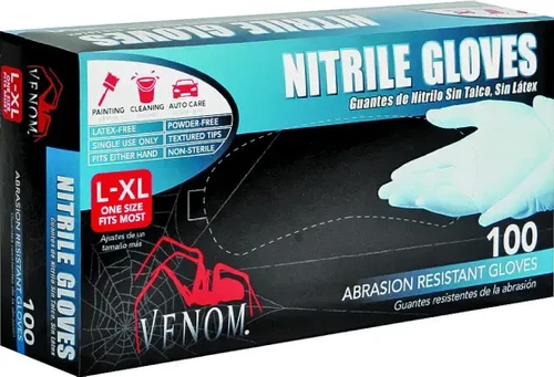 Venom Powder Free (L/XL) Disposable Gloves - 10 Packs of 100 Gloves