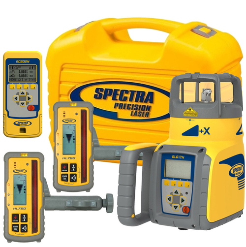 Spectra Precision GL612N Single Slope Laser with HL760 Detector, RC602 Remote & Charger