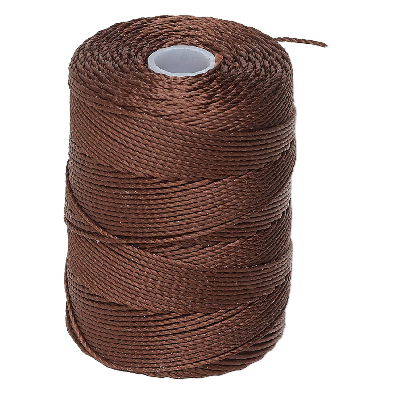 Thread, C-Lon®, nylon. 1 x Spool Size 0.5mm - 92yds (3-ply twisted) Brown