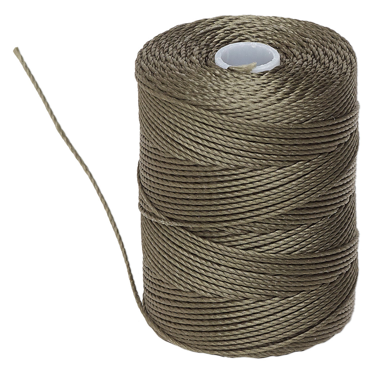 Thread, C-Lon®, nylon. 1 x Spool Size 0.5mm - 92yds (3-ply twisted) Brown