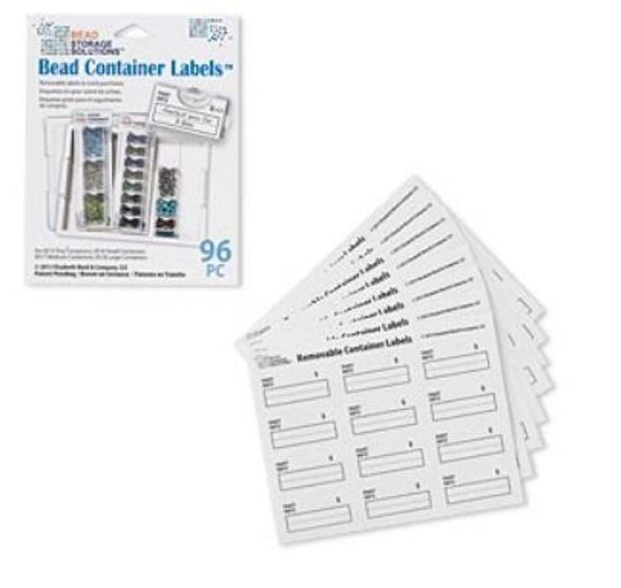 Adhesive label, Bead Storage Solutions™ Bead Container Labels™, paper,  white and black, 1-1/2 x 3/4 inches with PART INFO $. Sold per pkg of 96.  - Easybeads