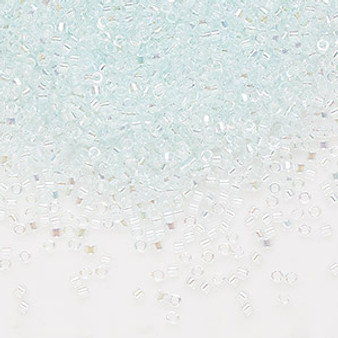 DB0083 - 11/0 - Miyuki Delica - ranslucent Pale Aqua-lined Rainbow Crystal Clear - 50gms - Cylinder Seed Beads