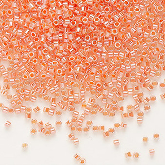 DB0235 - 11/0 - Miyuki Delica - Colour Lined Salmon - 50gms - Cylinder Seed Beads