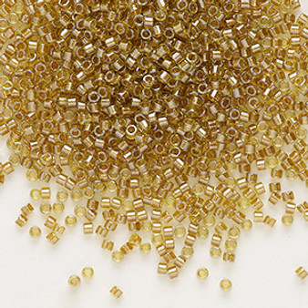 DB0909 - 11/0 - Miyuki Delica - Transparent Colour Lined Mustard - 50gms - Cylinder Seed Beads