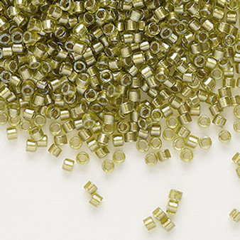 DB0908 - 11/0 - Miyuki Delica - Colour Lined Chartreuse - 50gms - Cylinder Seed Beads