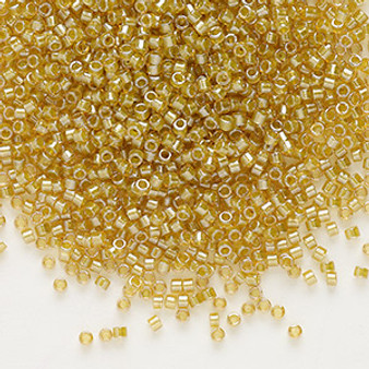 DB0911 - 11/0 - Miyuki Delica - Colour Lined Light Mustard - 50gms - Cylinder Seed Beads