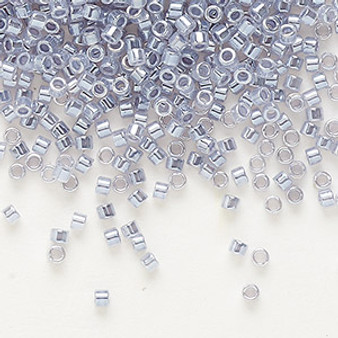 DB0242 - 11/0 - Miyuki Delica - Colour Lined Crystal Grey - 50gms - Cylinder Seed Beads