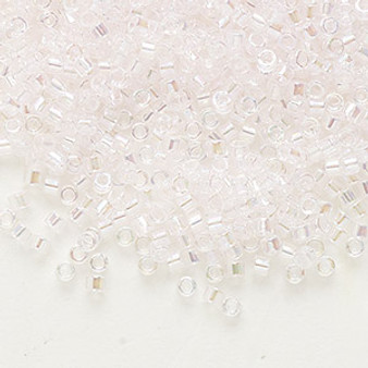 DB0082 - 11/0 - Miyuki Delica - Translucent Pale Pink-lined Rainbow Crystal Clear - 50gms - Cylinder Seed Beads