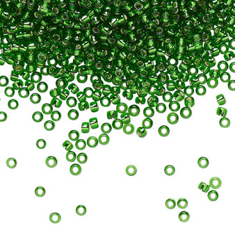 TR-11-27B - 11/0 - TOHO BEADS® - Transparent Silver Lined Grass Green - 7.5gms - Glass Round Seed Beads
