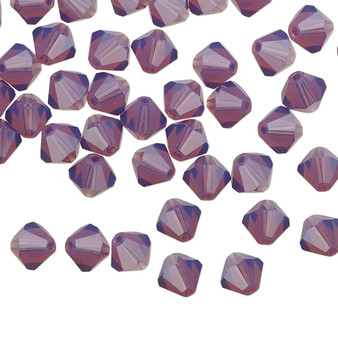 6mm - Preciosa Czech - Amethyst Opal - 24pk - Faceted Bicone Crystal