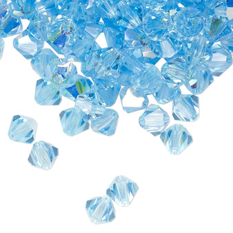 6mm - Preciosa Czech - Aquamarine AB - 24pk - Faceted Bicone Crystal