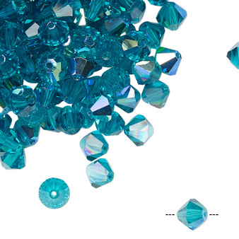 6mm - Preciosa Czech - Blue Zircon AB - 24pk - Faceted Bicone Crystal