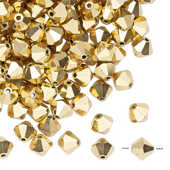 6mm - Preciosa Czech - Crystal Aurum X2 - 24pk - Faceted Bicone Crystal