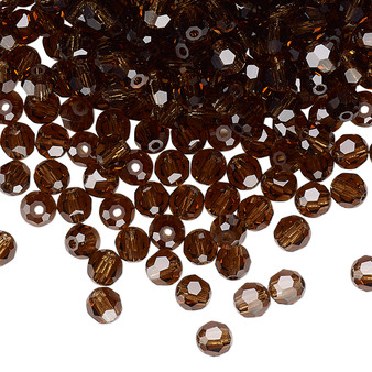 4mm - Preciosa Czech - Smoke Topaz - 24pk - Faceted Round Crystal