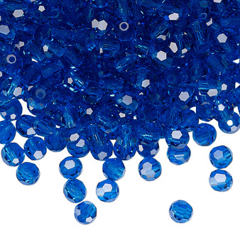 4mm - Preciosa Czech - Capri Blue - 24pk - Faceted Round Crystal