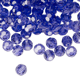 6mm - Preciosa Czech - Tanzanite - 24pk - Faceted Round Crystal