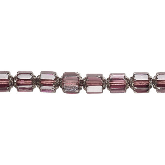 6mm - Preciosa Czech - Light Purple & Metallic Purple - 15.5" Strand (Approx 65 beads) - Round Cathedral Glass Beads