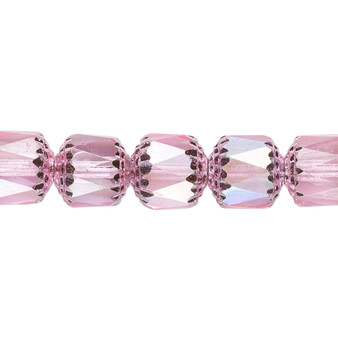 10mm - Preciosa Czech - Hot Pink Apollo AB - 15.5" Strand (Approx 40 beads) - Round Cathedral Glass Beads