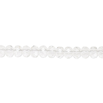 5x4mm - Preciosa Czech - Clear - 15.5" Strand - Faceted Rondelle Fire Polished Glass Beads