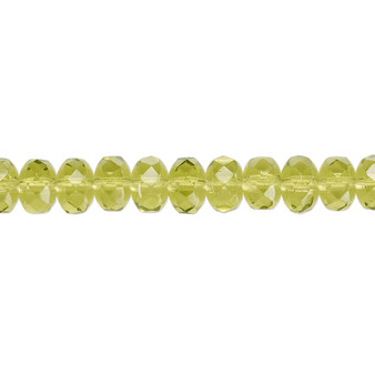 7x5mm - Preciosa Czech - Olivine - 15.5" Strand - Faceted Rondelle Fire Polished Glass Beads