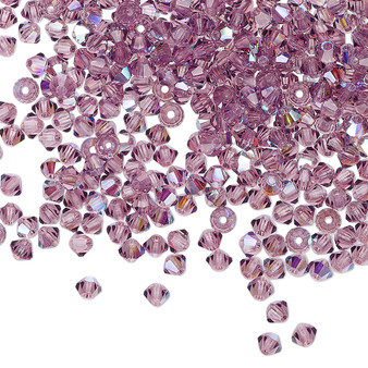 3mm - Preciosa Czech - Amethyst AB - 144 pk - Faceted Bicone Crystal