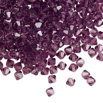 4mm - Preciosa Czech - Amethyst - 144pk - Faceted Bicone Crystal