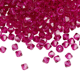 4mm - Preciosa Czech - Fuschia - 144pk - Faceted Bicone Crystal