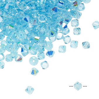 4mm - Preciosa Czech - Aqua Bohemica AB - 144pk - Faceted Bicone Crystal