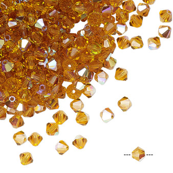 4mm - Preciosa Czech - Topaz AB - 144pk - Faceted Bicone Crystal