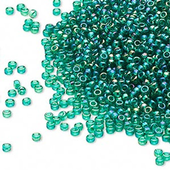 15-295 - 15/0 - Miyuki - Transparent Rainbow Sea Green - 35gms - Glass Round Seed Beads