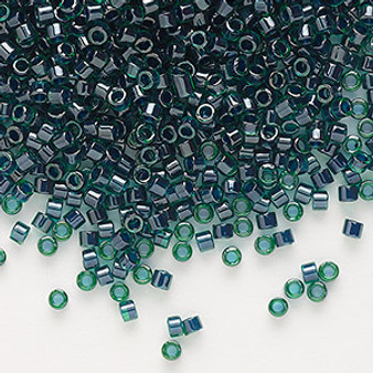 DB0275 - 11/0 - Miyuki Delica - Opaque Colour-Lined Forest Green - 50gms - Cylinder Seed Beads