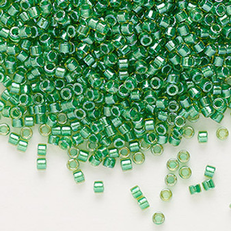 DB0916 - 11/0 - Miyuki Delica - Transparent Colour-Lined Lime - 50gms - Cylinder Seed Beads
